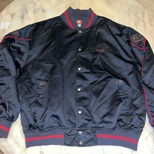 Vintage Reebok Allen Iverson Satin Bomber Jacket Black Size Large , Rare
